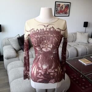 Jean Paul Gaultier SS2001 Powernet Gargoyle Devil Longsleeve